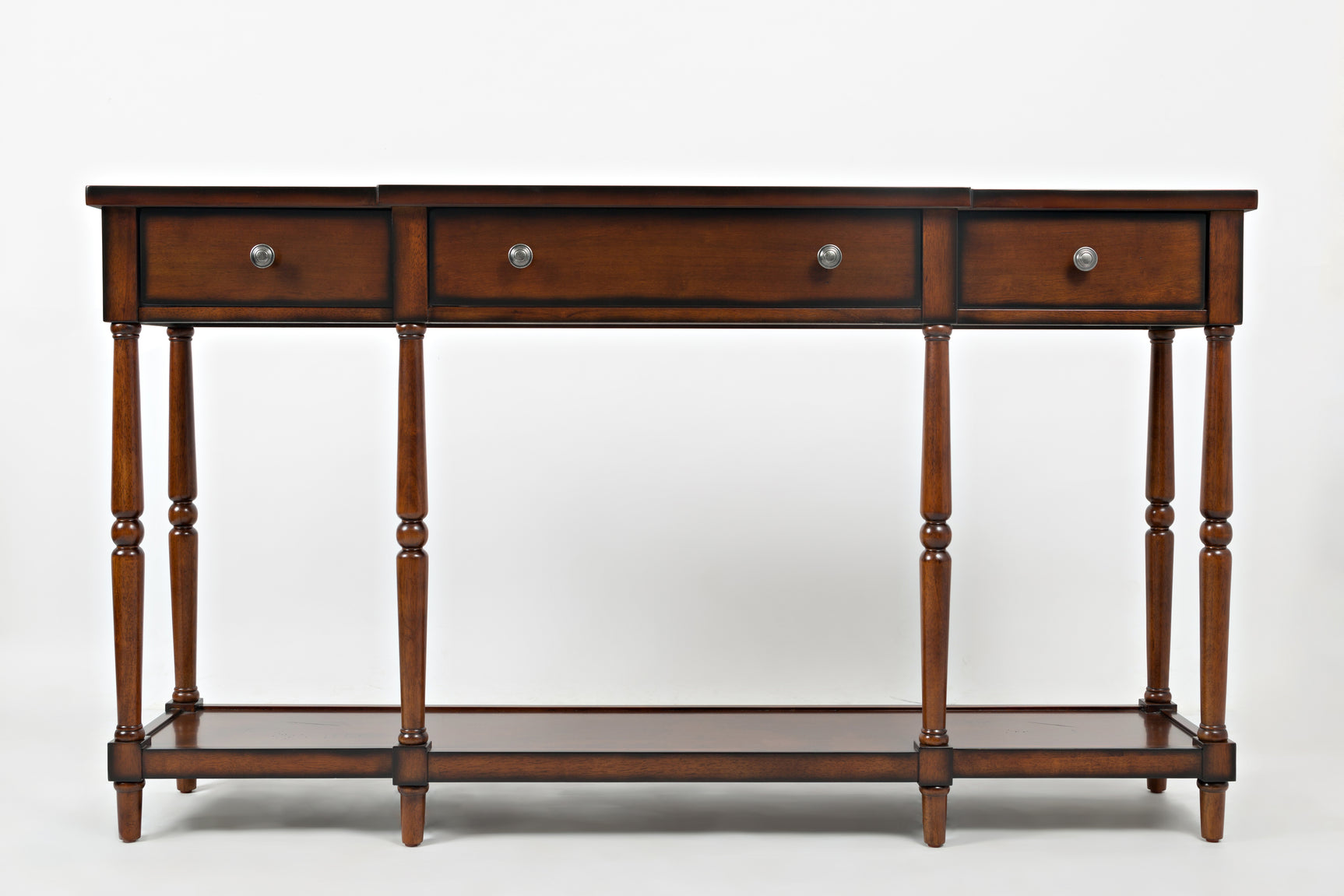 Stately Ant Mahogany Home Console - Ornate Home