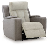 Stately Check Sisal-Dual Power Recliner - Ornate Home