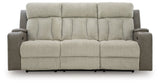 Stately Check Sisal-Dual Power Reclining Sofa - Ornate Home