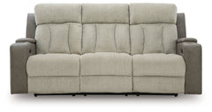 Stately Check Sisal-Dual Power Reclining Sofa - Ornate Home