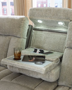 Stately Check Sisal-Dual Power Reclining Sofa - Ornate Home
