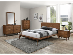 Stathelle Walnut 5 Pc. Queen Bedroom Set w/ Chest - Ornate Home