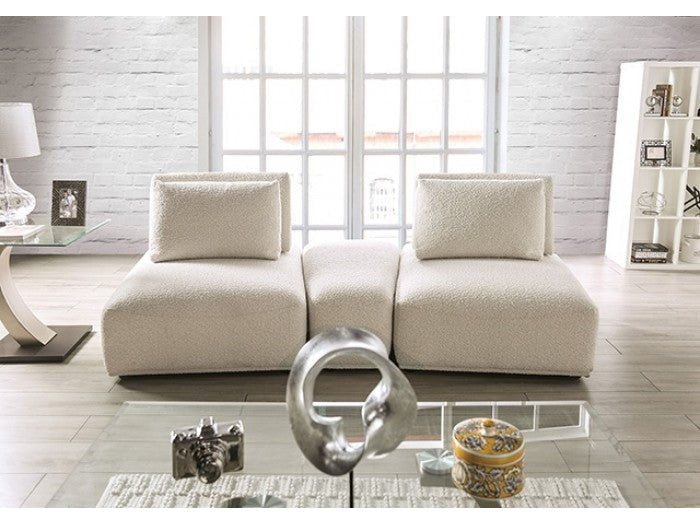 Stavanger Beige 2-Seater w/Ottoman - Ornate Home