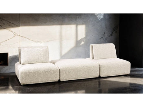 Stavanger Beige 2-Seater w/Square Ottoman - Ornate Home