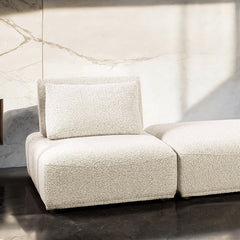 Stavanger Beige 2-Seater w/Square Ottoman - Ornate Home