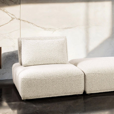 Stavanger Beige 2-Seater w/Square Ottoman - Ornate Home