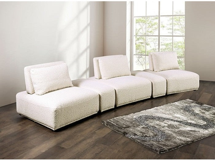 Stavanger Beige Curved 3-Seater - Ornate Home