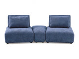 Stavanger Blue 2-Seater w/Ottoman - Ornate Home