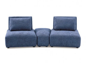 Stavanger Blue 2-Seater w/Ottoman - Ornate Home