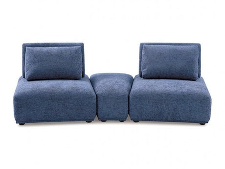 Stavanger Blue 2-Seater w/Ottoman - Ornate Home