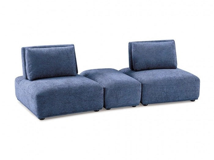 Stavanger Blue 2-Seater w/Rect. Ottoman - Ornate Home