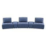 Stavanger Blue Curved 3-Seater - Ornate Home