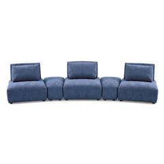 Stavanger Blue Curved 3-Seater - Ornate Home