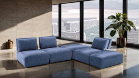 Stavanger Blue L-Sectional - Ornate Home
