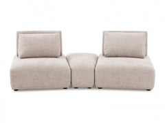 Stavanger Light Brown 2-Seater  w/Ottoman - Ornate Home