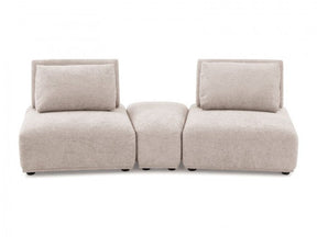 Stavanger Light Brown 2-Seater  w/Ottoman - Ornate Home