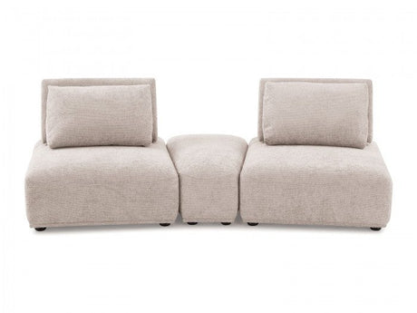 Stavanger Light Brown 2-Seater  w/Ottoman - Ornate Home