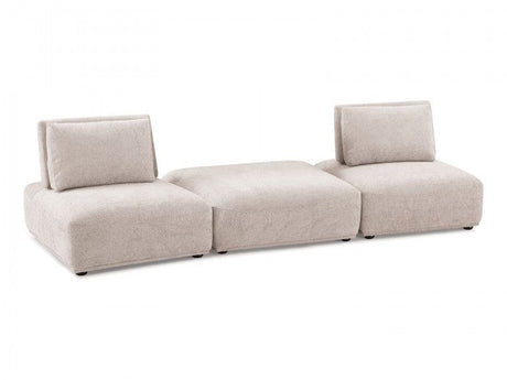 Stavanger Light Brown 2-Seater w/Square Ottoman - Ornate Home