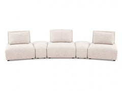 Stavanger Light Brown Curved 3-Seater - Ornate Home