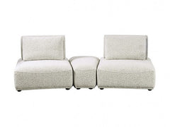 Stavanger Light Gray 2-Seater  w/Ottoman - Ornate Home