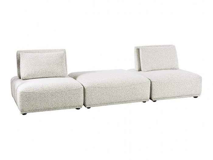 Stavanger Light Gray 2-Seater w/Square Ottoman - Ornate Home