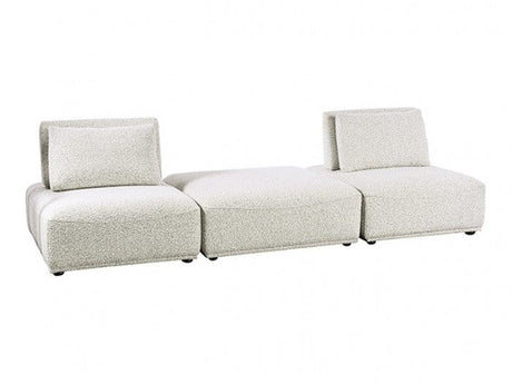 Stavanger Light Gray 2-Seater w/Square Ottoman - Ornate Home