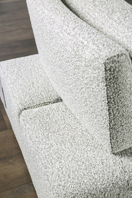 Stavanger Light Gray Curved 3-Seater - Ornate Home