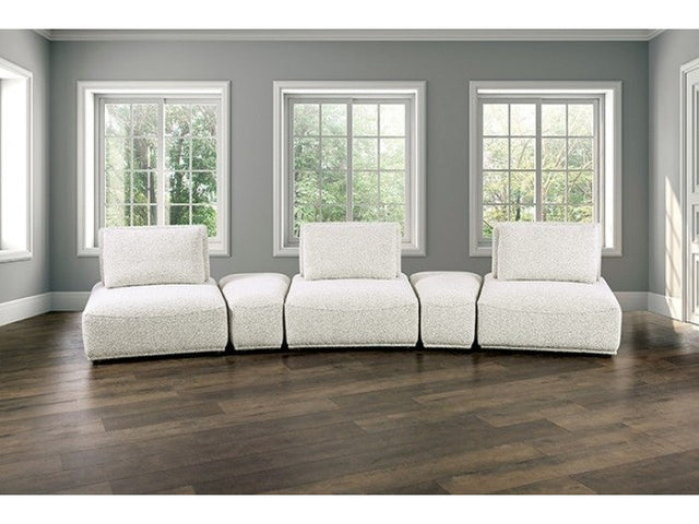 Stavanger Light Gray Curved 3-Seater - Ornate Home