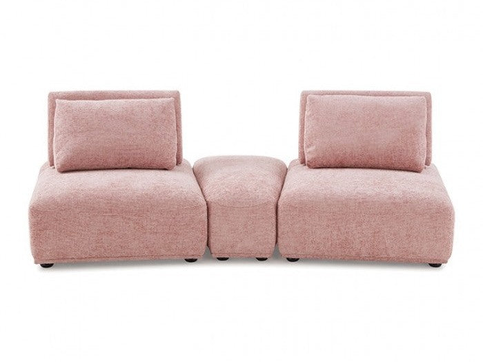 Stavanger Pink 2-Seater w/Ottoman - Ornate Home