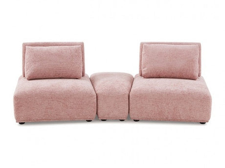 Stavanger Pink 2-Seater w/Ottoman - Ornate Home