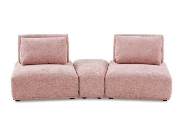 Stavanger Pink 2-Seater w/Ottoman - Ornate Home