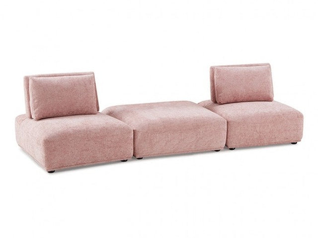 Stavanger Pink 2-Seater w/Square Ottoman - Ornate Home
