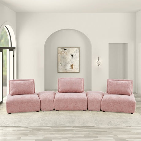 Stavanger Pink Curved 3-Seater - Ornate Home
