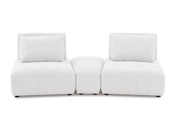 Stavanger White 2-Seater w/Ottoman - Ornate Home