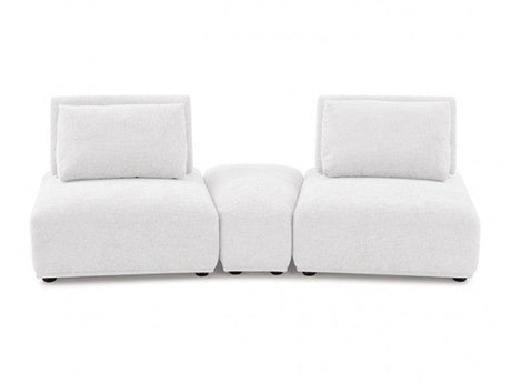 Stavanger White 2-Seater w/Ottoman - Ornate Home