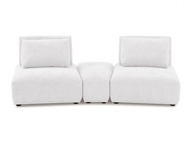 Stavanger White 2-Seater w/Ottoman - Ornate Home