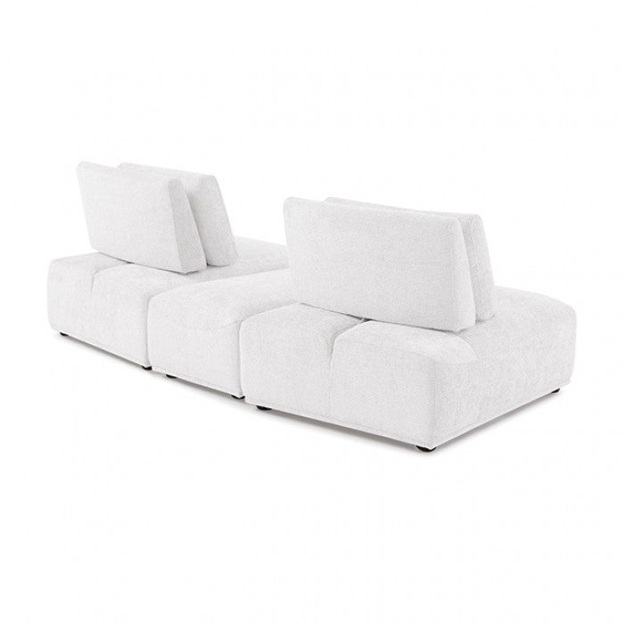 Stavanger White 2-Seater w/Ottoman - Ornate Home