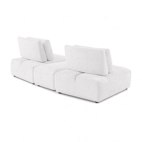 Stavanger White 2-Seater w/Ottoman - Ornate Home