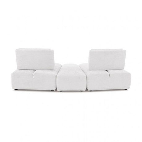 Stavanger White 2-Seater w/Ottoman - Ornate Home