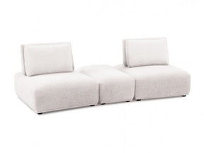 Stavanger White 2-Seater w/Rect. Ottoman - Ornate Home