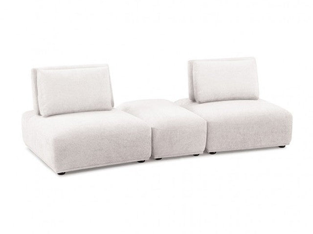 Stavanger White 2-Seater w/Rect. Ottoman - Ornate Home