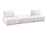 Stavanger White 2-Seater w/Square Ottoman - Ornate Home