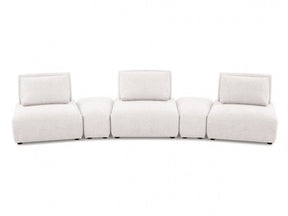 Stavanger White  Curved 3-Seater - Ornate Home