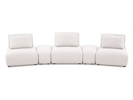 Stavanger White  Curved 3-Seater - Ornate Home