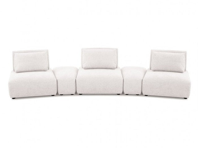 Stavanger White  Curved 3-Seater - Ornate Home
