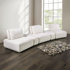 Stavanger White  Curved 3-Seater - Ornate Home