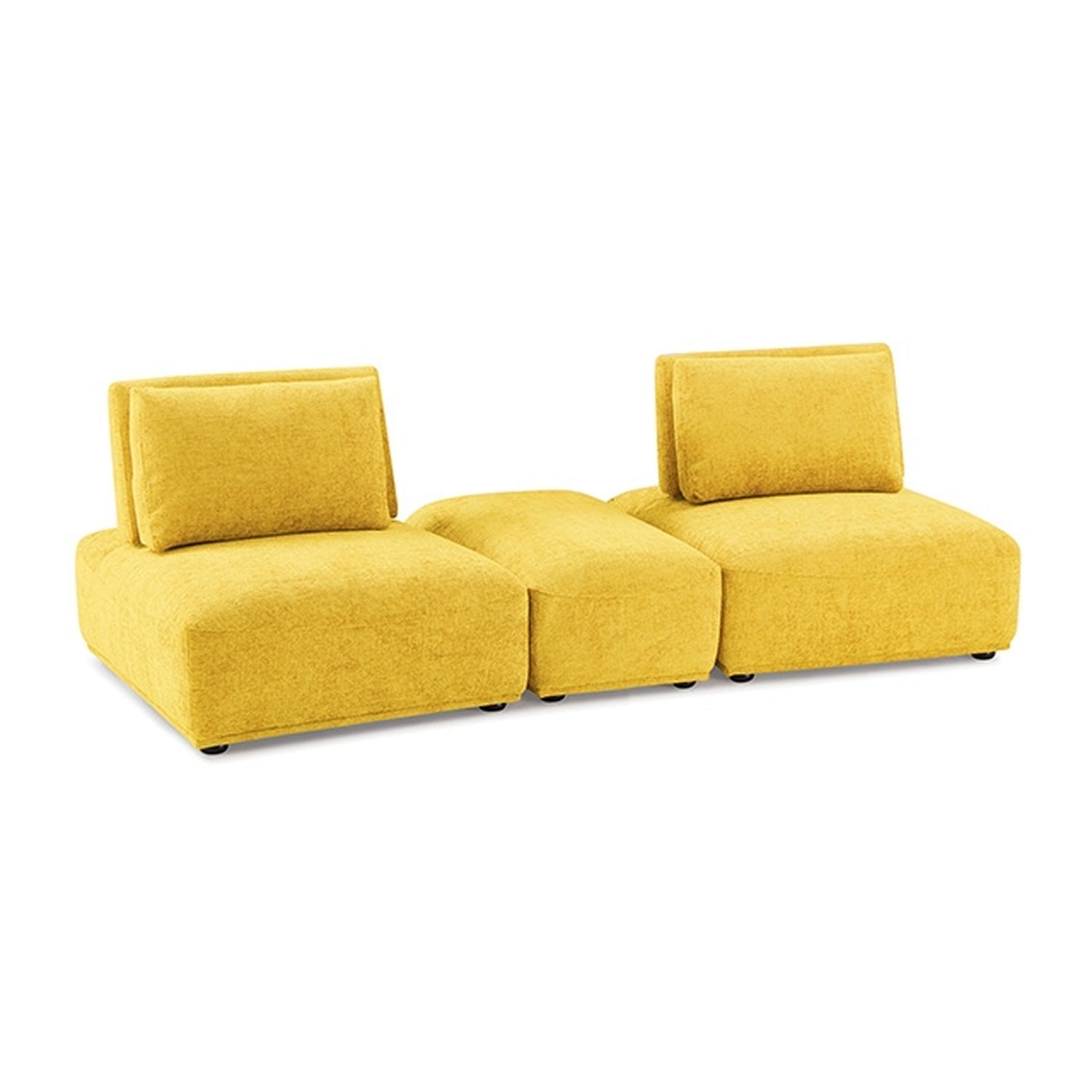 Stavanger Yellow 2-Seater w/ Rect Ottoman - Ornate Home