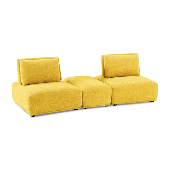 Stavanger Yellow 2-Seater w/ Rect Ottoman - Ornate Home