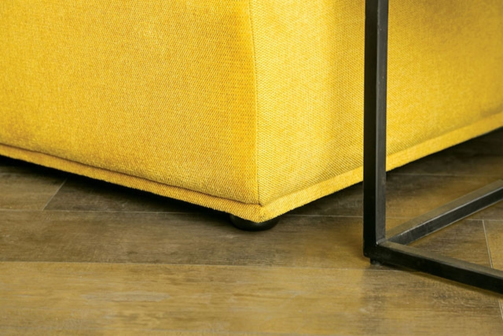 Stavanger Yellow 2-Seater w/ Square Ottoman - Ornate Home