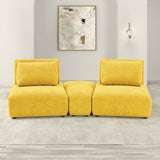 Stavanger Yellow Curved 2-Seater w/ Ottoman - Ornate Home
